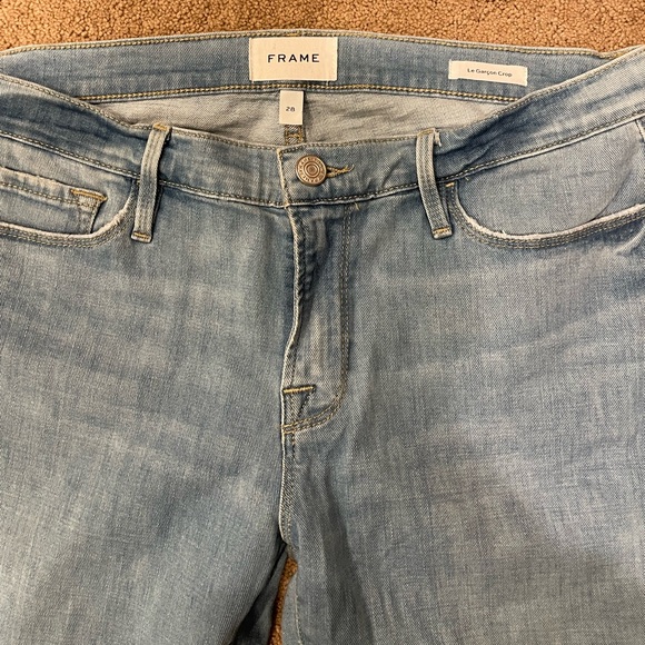 FRAME Le Garçon Crop Light Denim Jeans Size 28 - Picture 2 of 4